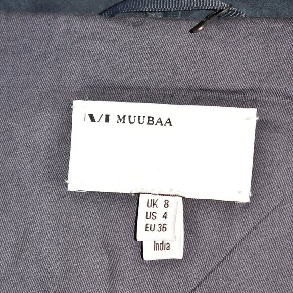 NEW $650 MUUBAA DRAP LAMB LEATHER JACKET ASYMMETRICAL PETROL BLUE SIZE 8 RARE!! - Picture 4 of 7